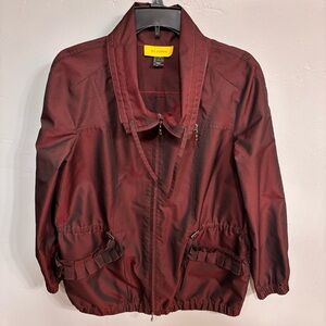 St. John Burgundy Sport Utility Jacket Sz S GUC
